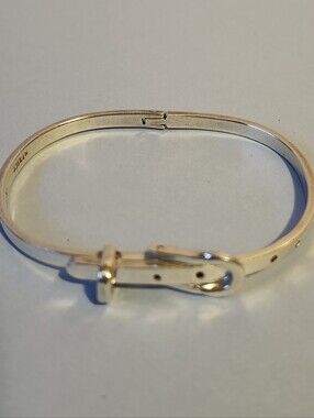 Vintage Mexico 925 Sterling Silver Belt Buckle Bangle Bracelet 15.41 GRAMS